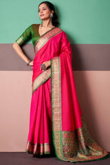 Awesome Pink Soft Patola Silk Saree
