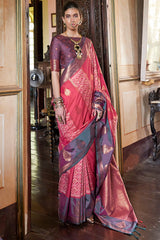 Dark Pink Banarasi Silk Saree
