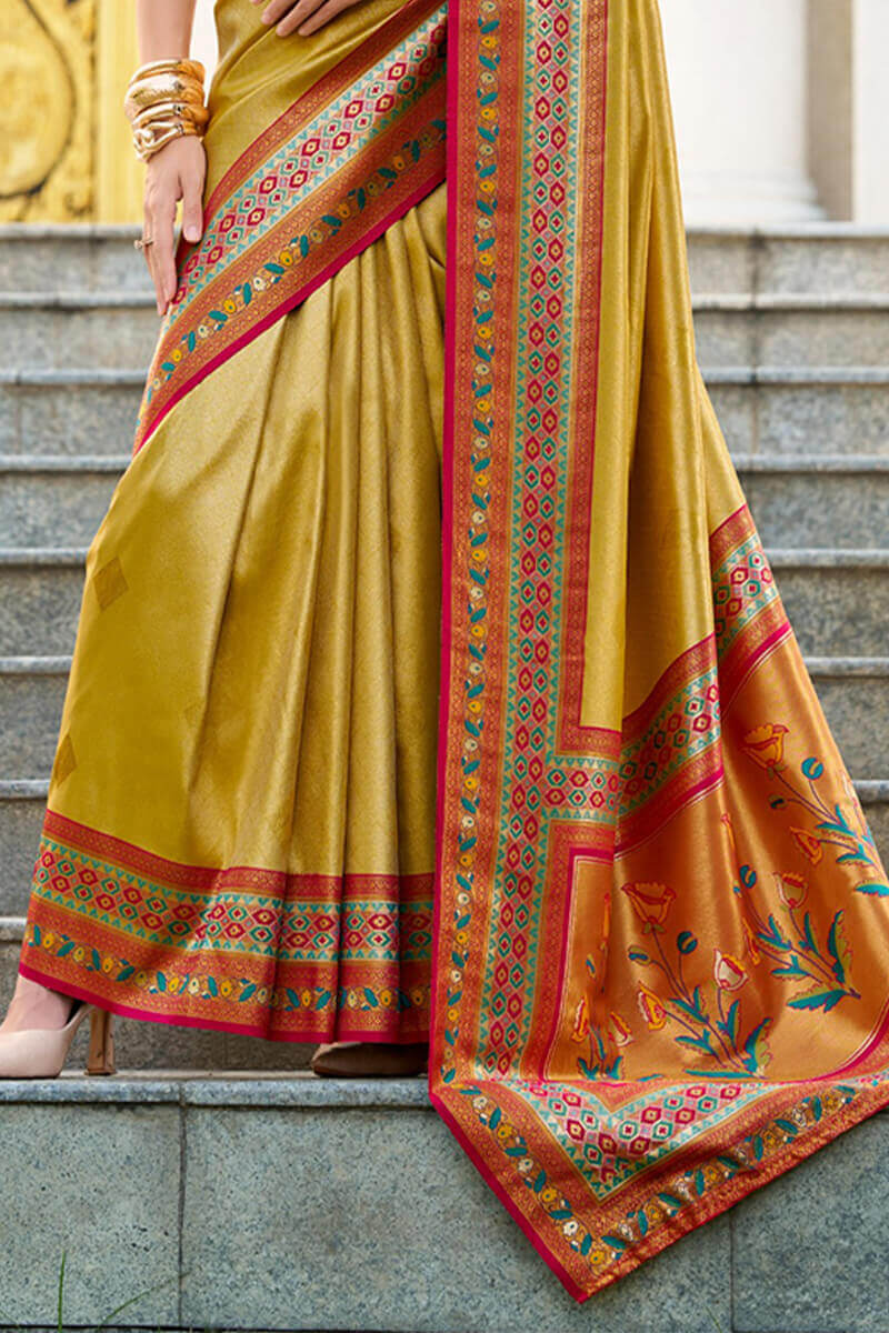 Luxor Gold Paithani Tissue Silk Saree