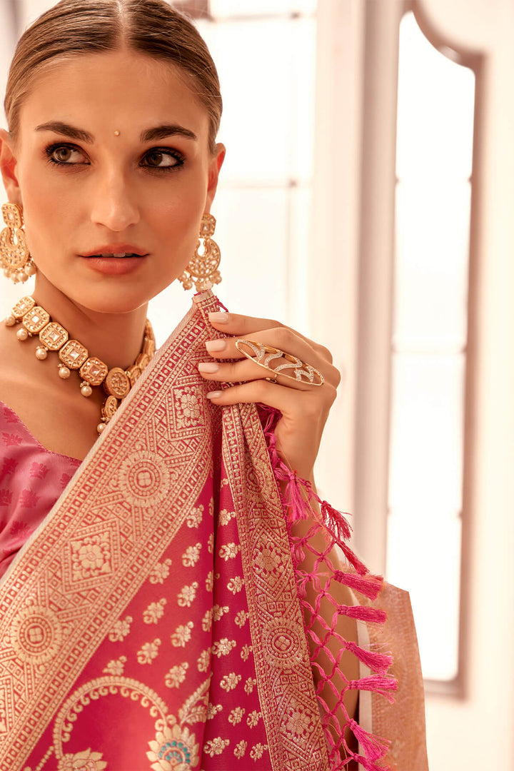 Maize Beige Zari Woven Soft Banarasi Silk Saree