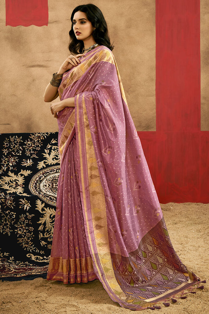 Old Pink Patola Silk Saree