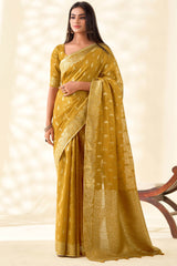Reef Gold Tissue Linen Silk Saree