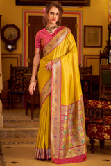 Tulip Yellow Soft Silk Saree