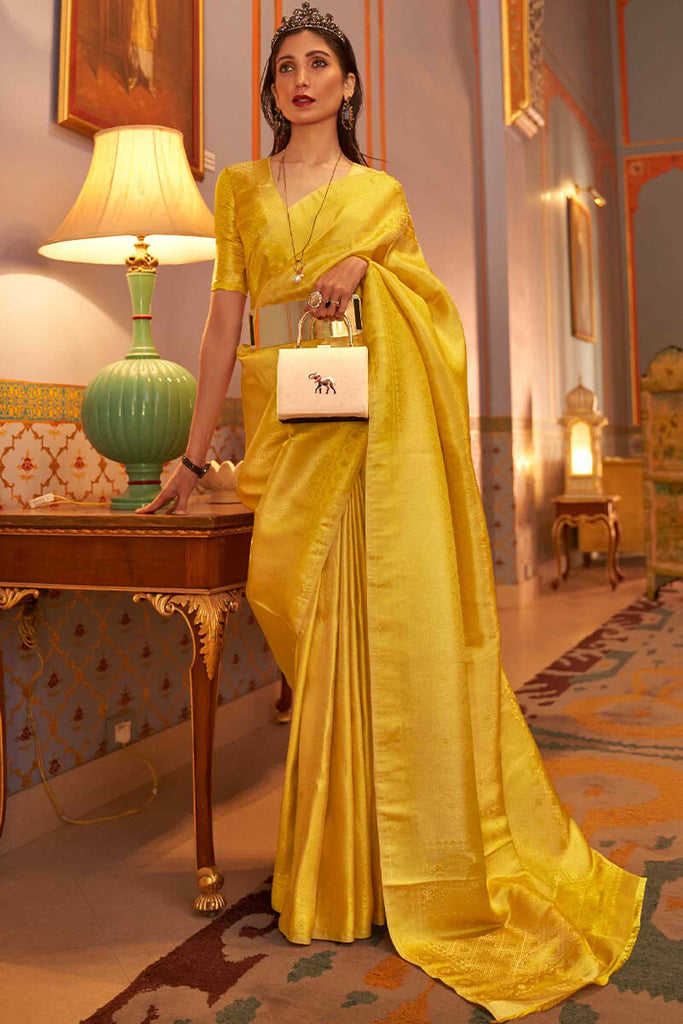 Turmeric Yellow Kanjivaram Silk Saree