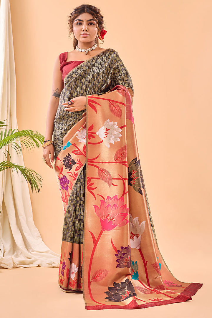 Almost Black Paithani Silk Saree