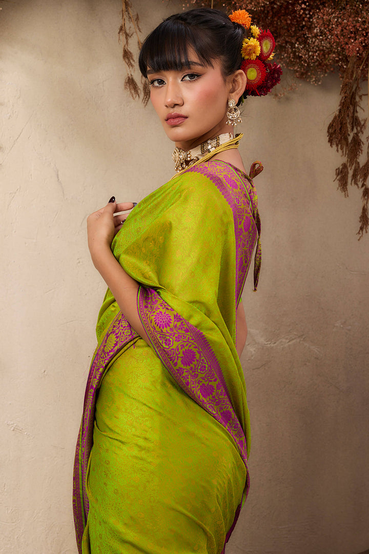 Barf Green Kanjivaram Silk Saree