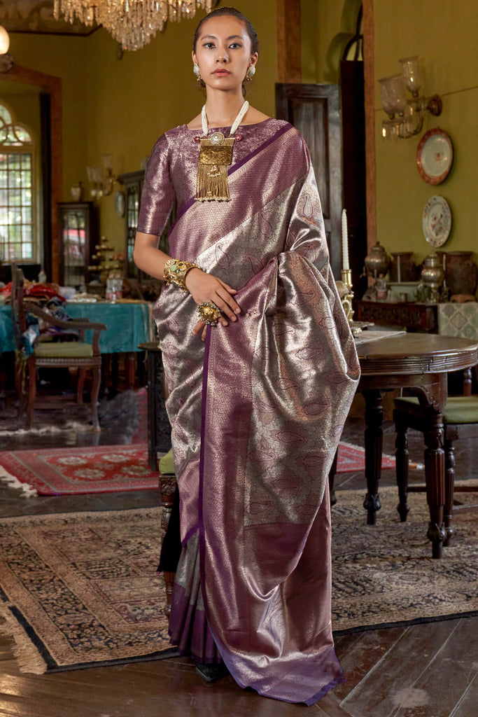 Barossa Purple Kanjivaram Silk Saree