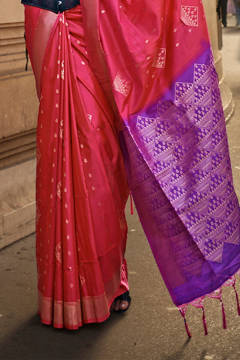 Bashful Pink Soft Banarasi Silk Saree