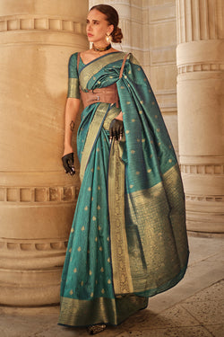 Beetle Green Zari Woven Banarasi Silk Saree