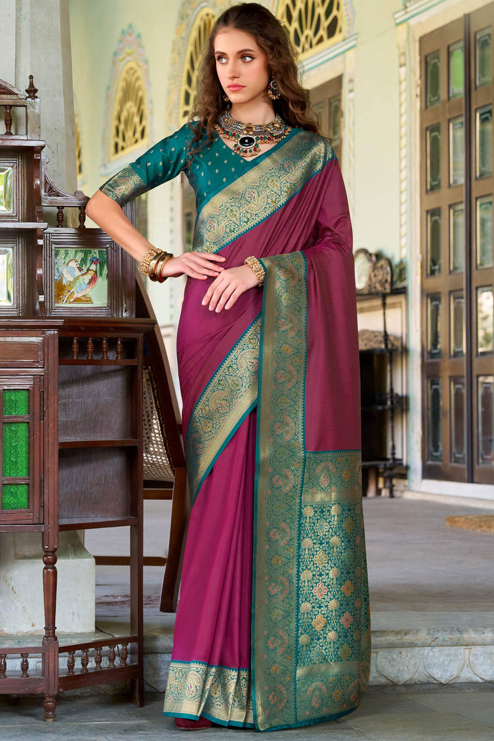 Berry Wine Soft Silk Saree