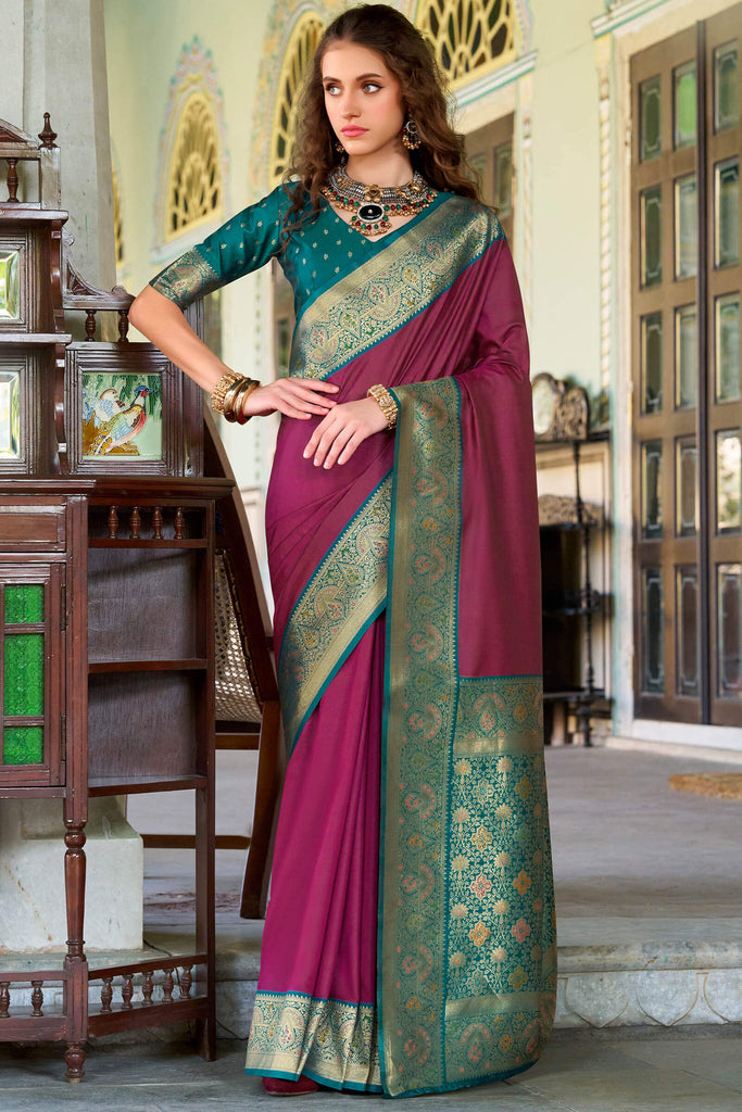 Berry Wine Soft Silk Saree