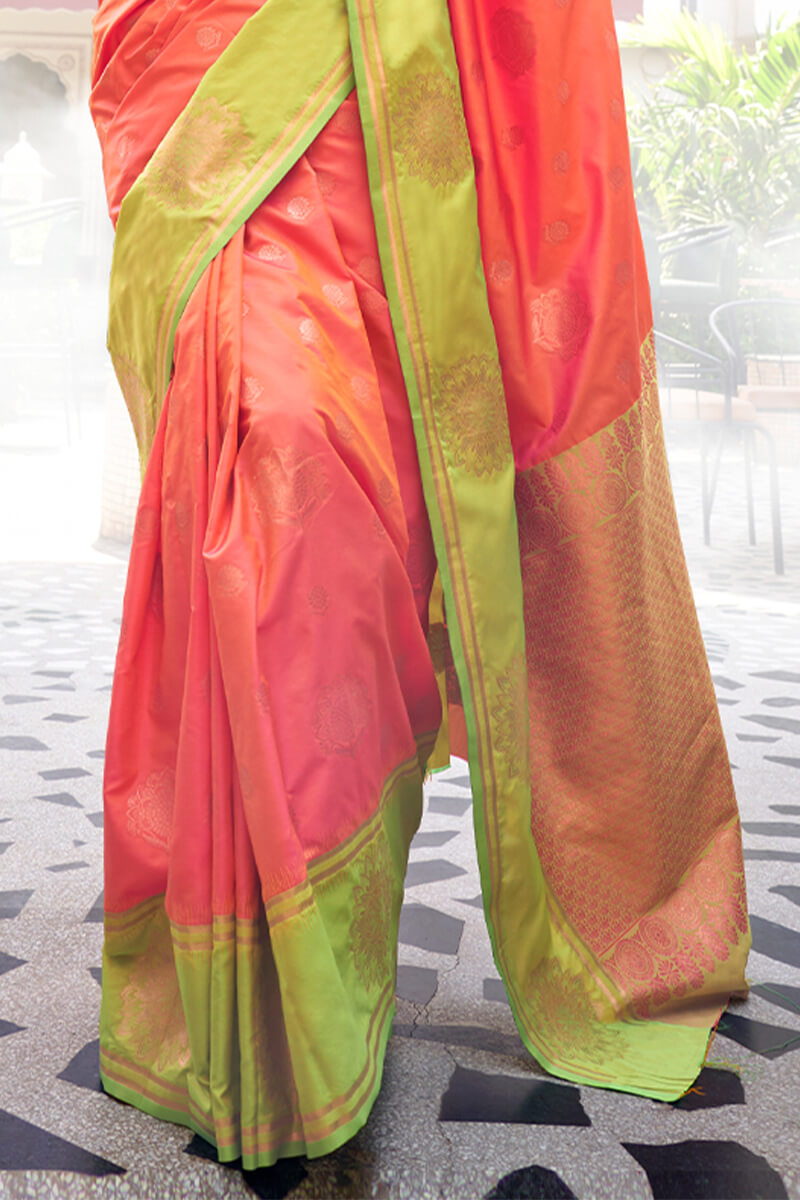 Bittersweet Pink Banarasi Katan Silk Saree