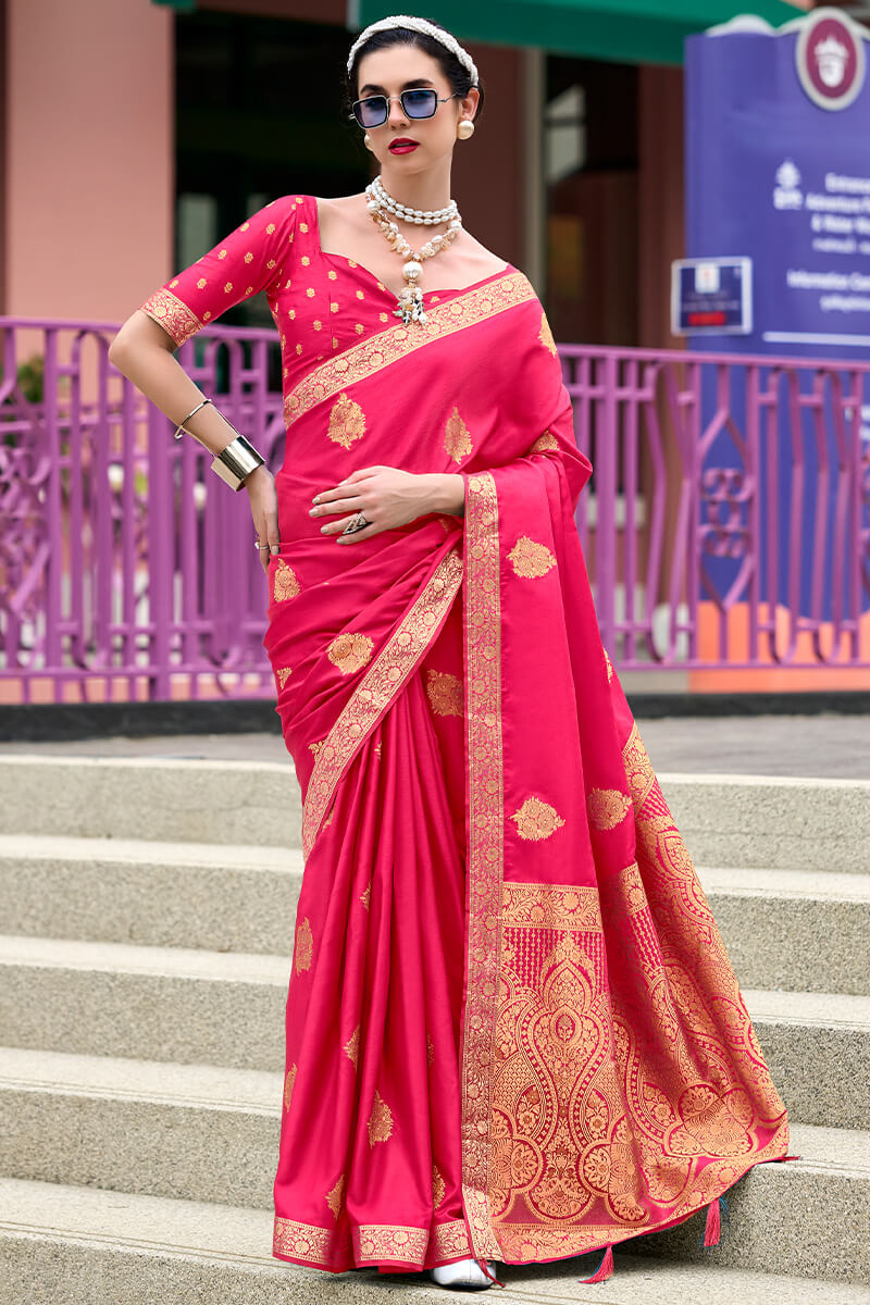 Blush Pink Banarasi Tissue Silk Saree