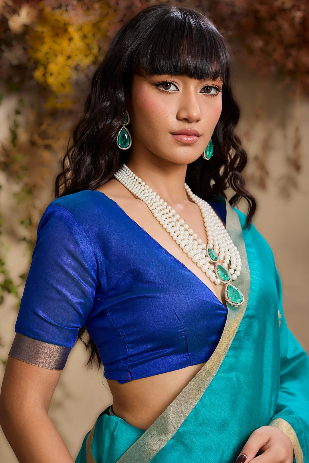 Bondi Blue Woven Tussar Silk Saree