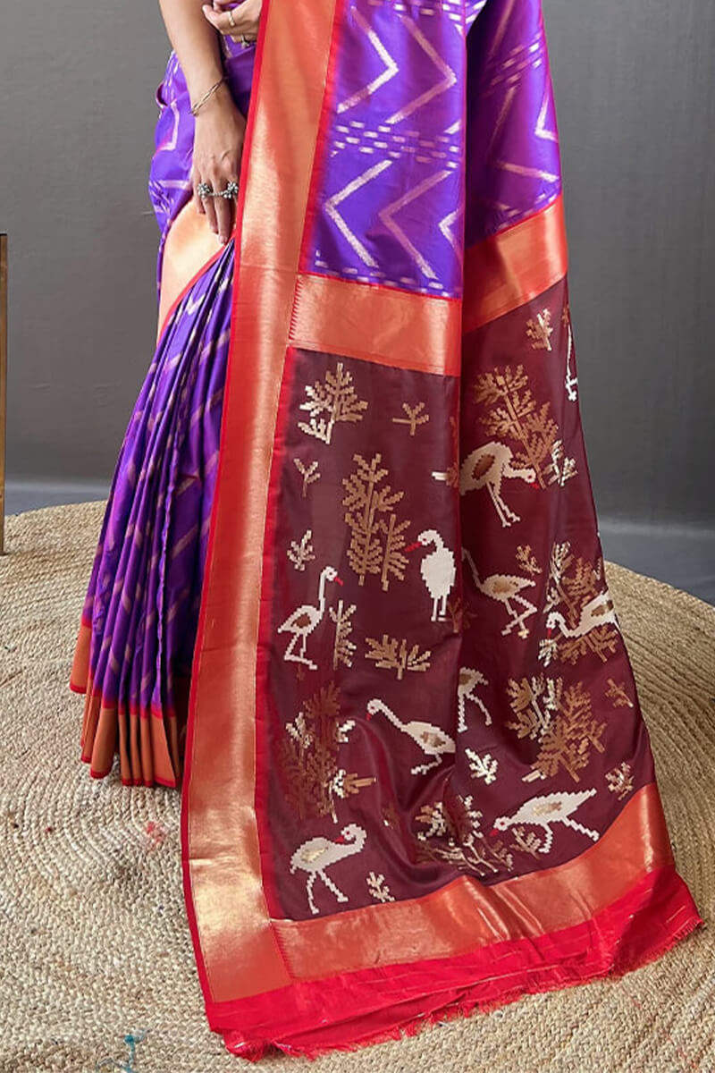 Boysenberry Purple Soft Banarasi Silk Saree