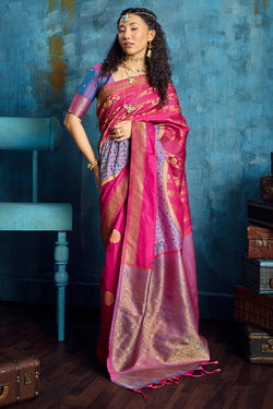 Burnt Pink Soft Pochampally Silk Saree