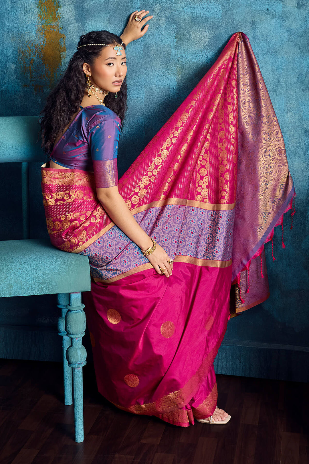 Burnt Pink Soft Pochampally Silk Saree
