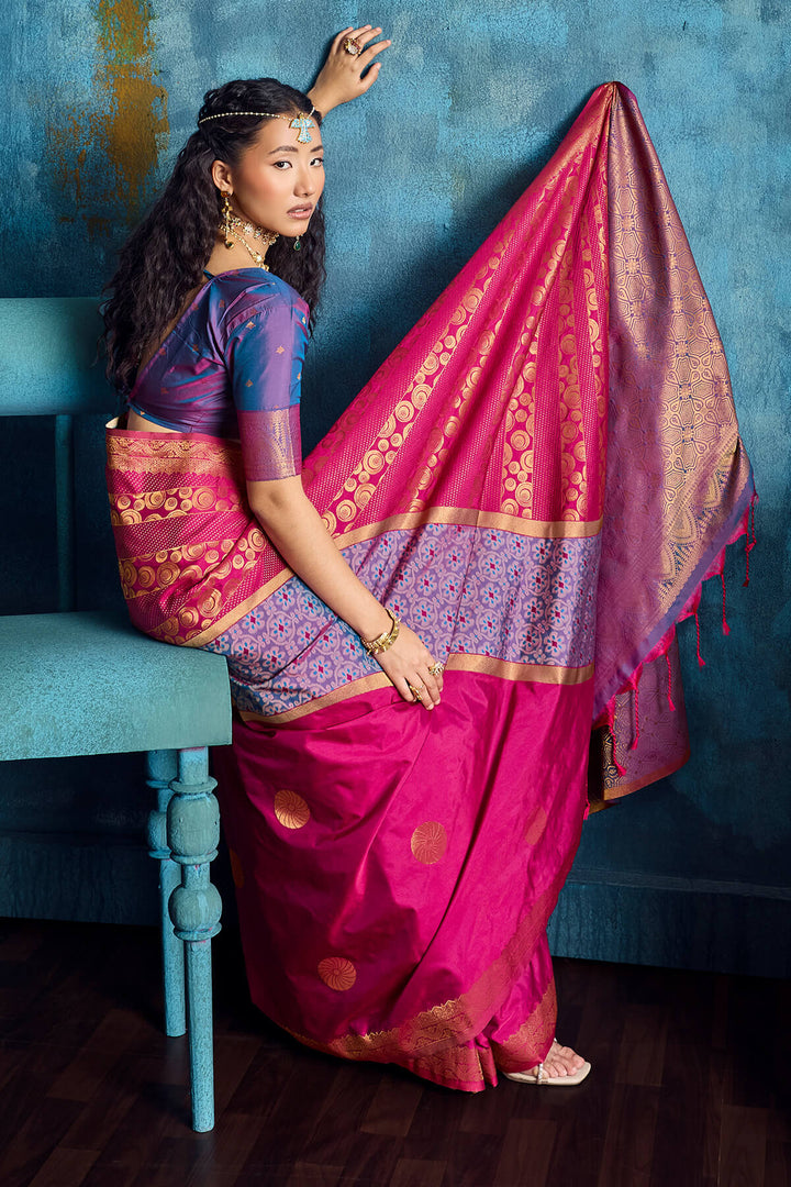 Burnt Pink Soft Pochampally Silk Saree