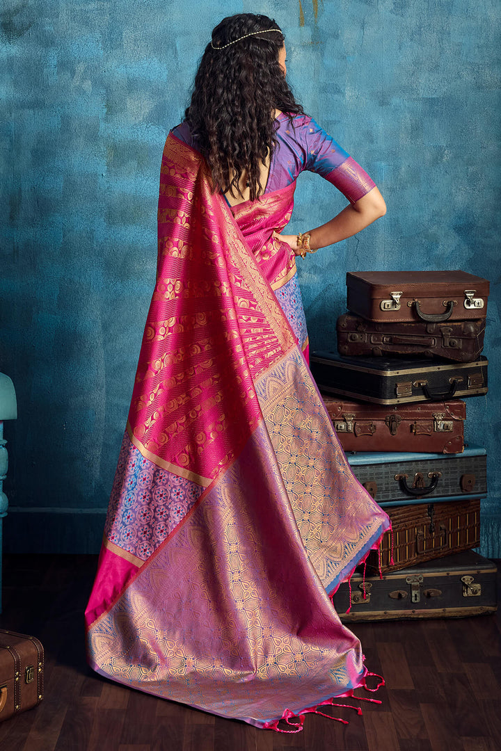 Burnt Pink Soft Pochampally Silk Saree