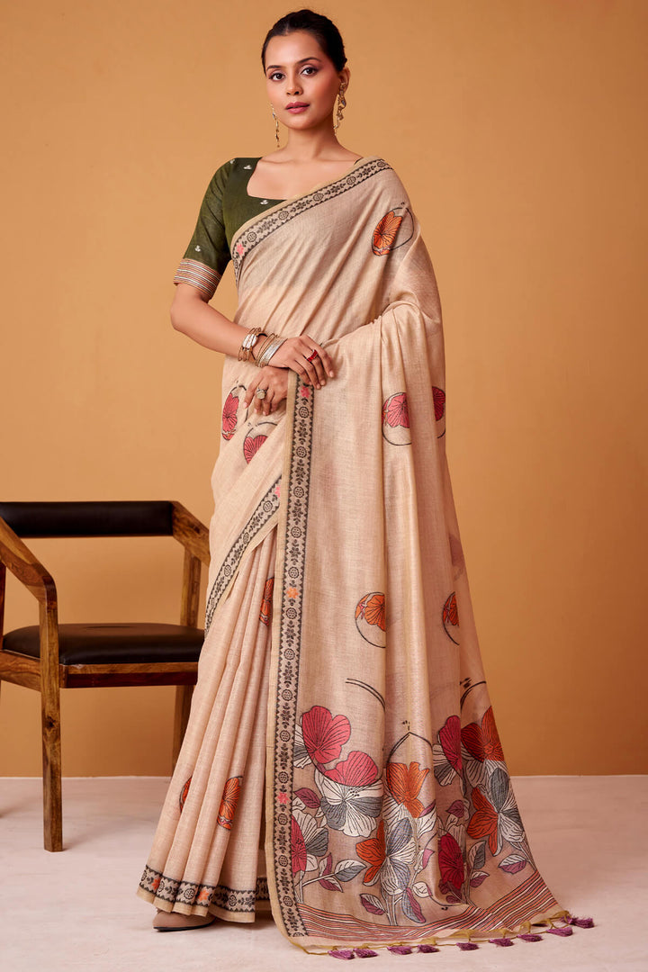 Cavern Pink Jamdani Cotton Silk Saree