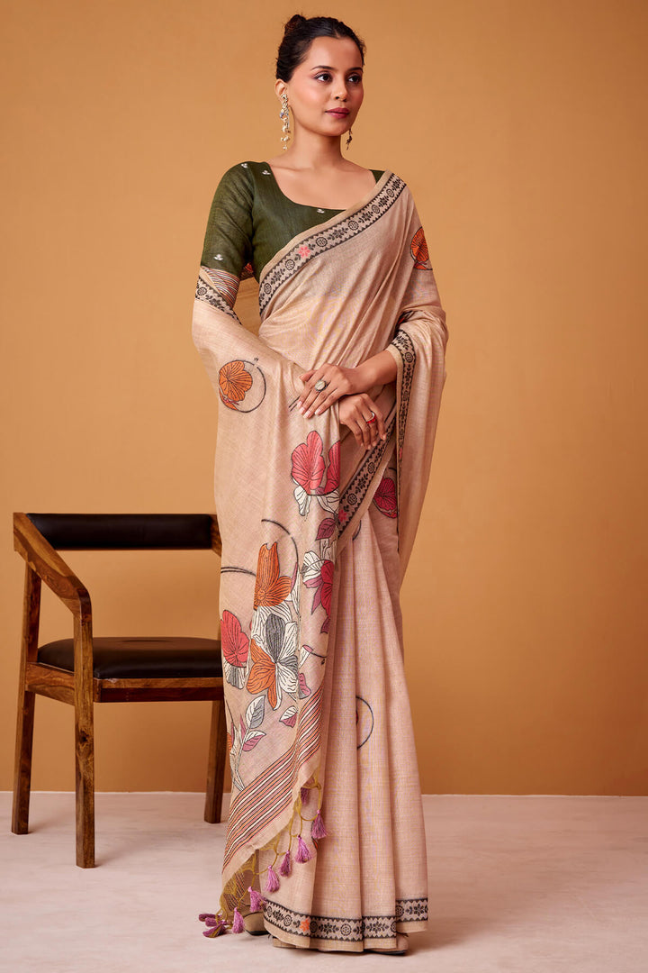 Cavern Pink Jamdani Cotton Silk Saree