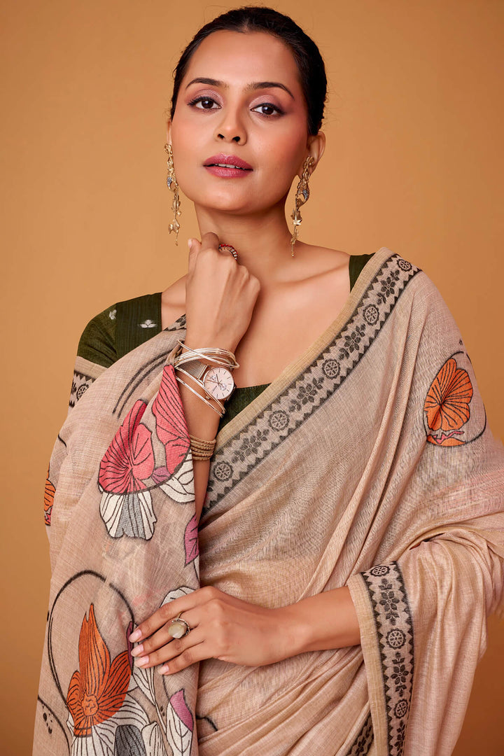 Cavern Pink Jamdani Cotton Silk Saree