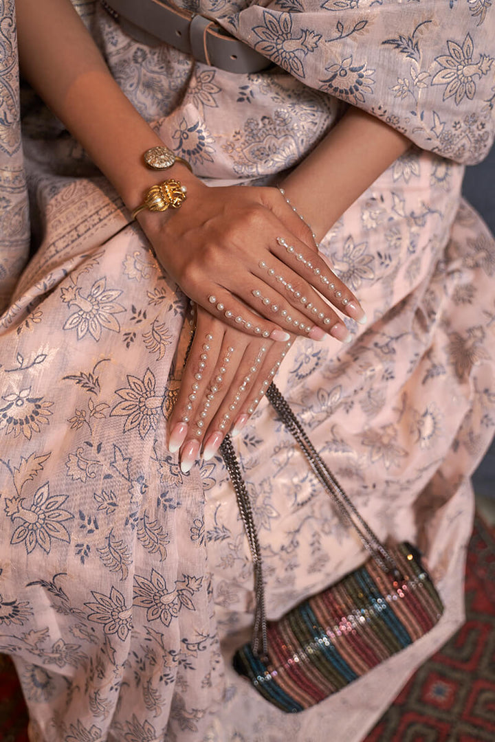 Cavern Pink Kashmiri Modal Silk Saree