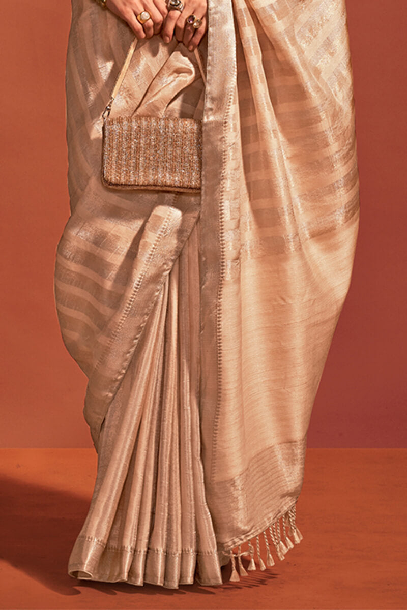 Champagne Beige Banarasi Silk Saree