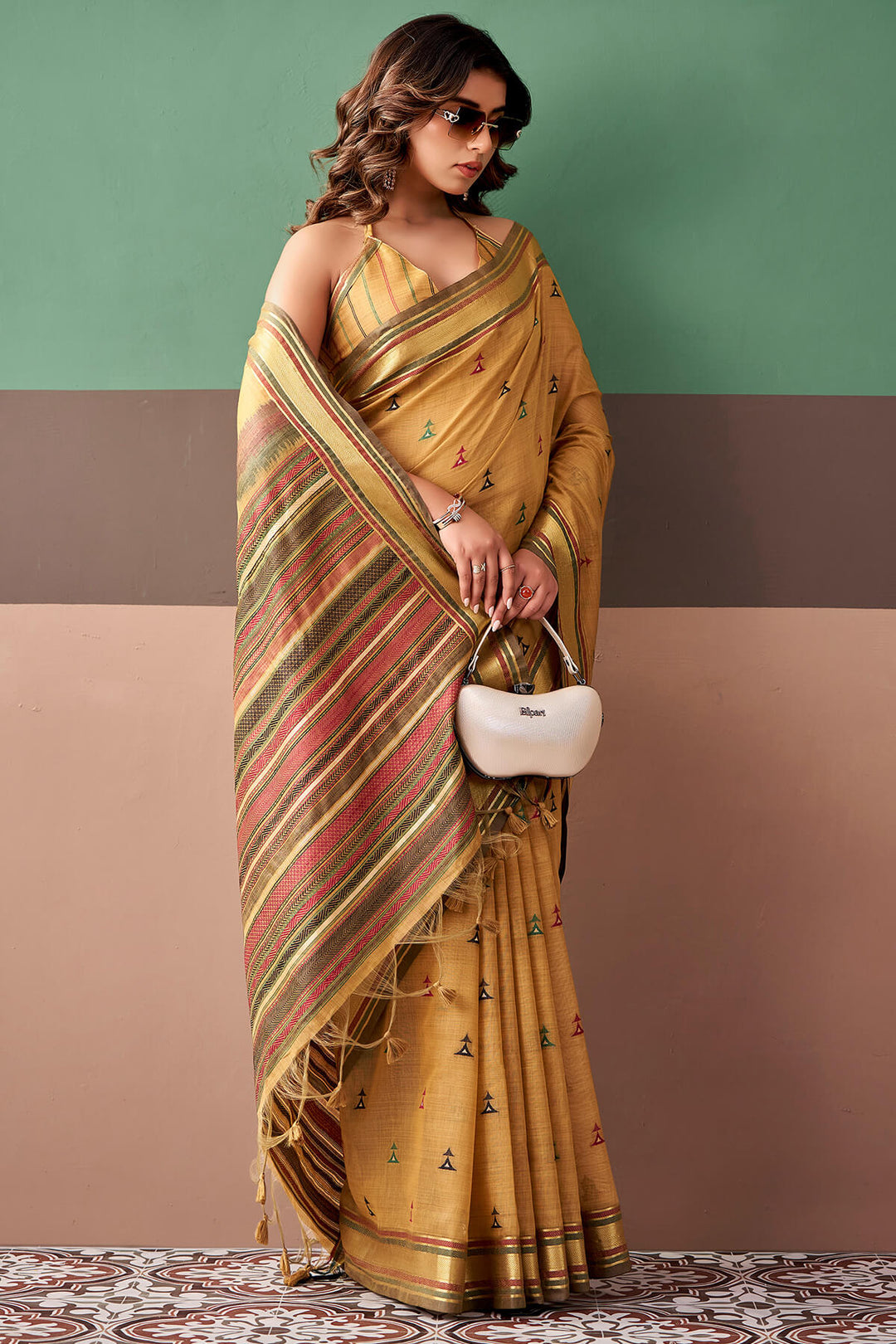 Clay Brown Cotton Silk Saree