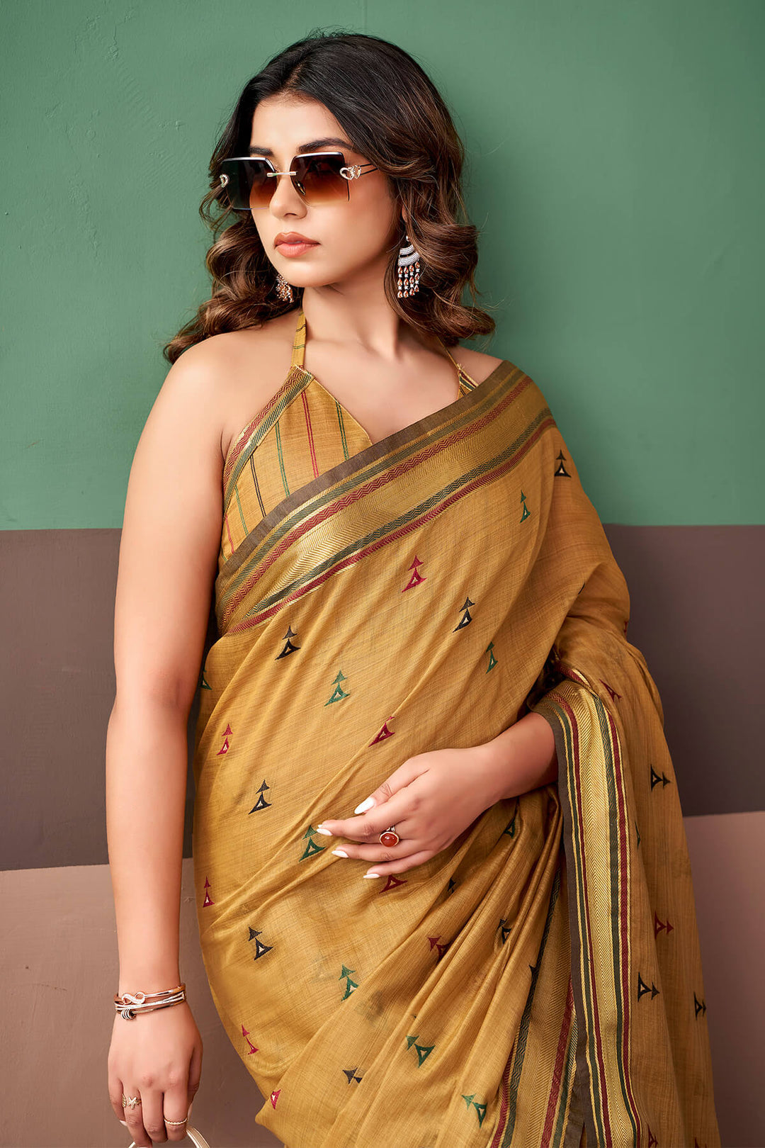Clay Brown Cotton Silk Saree
