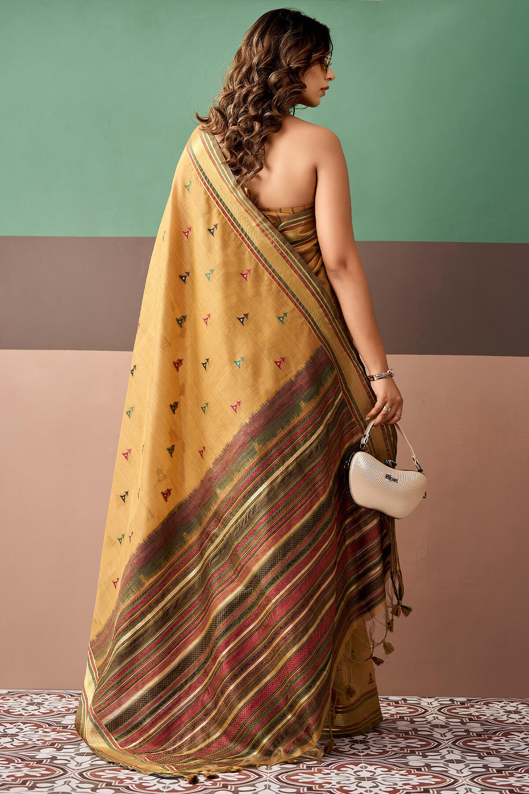 Clay Brown Cotton Silk Saree