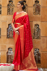 Corsa Red Kanjivaram Silk Saree