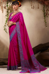 Dark Magenta Kanjivaram Silk Saree