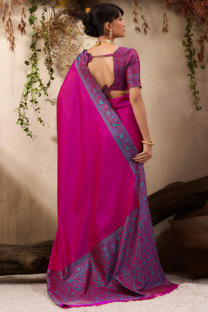 Dark Magenta Kanjivaram Silk Saree