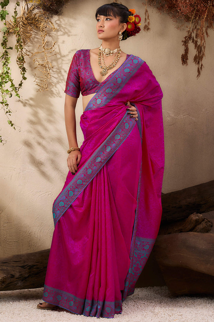 Dark Magenta Kanjivaram Silk Saree