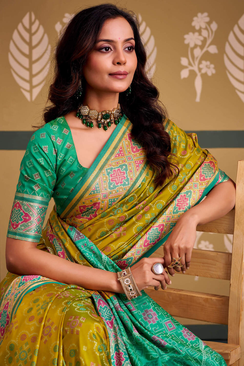 Dark Mustard Soft Patola Silk Saree