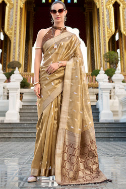 Desert Brown Tissue Silk Saree