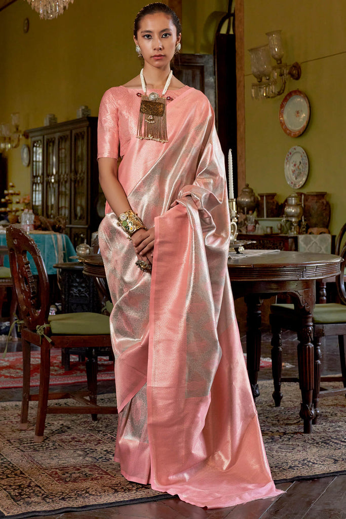Faded Pink Kanjivaram Silk Saree