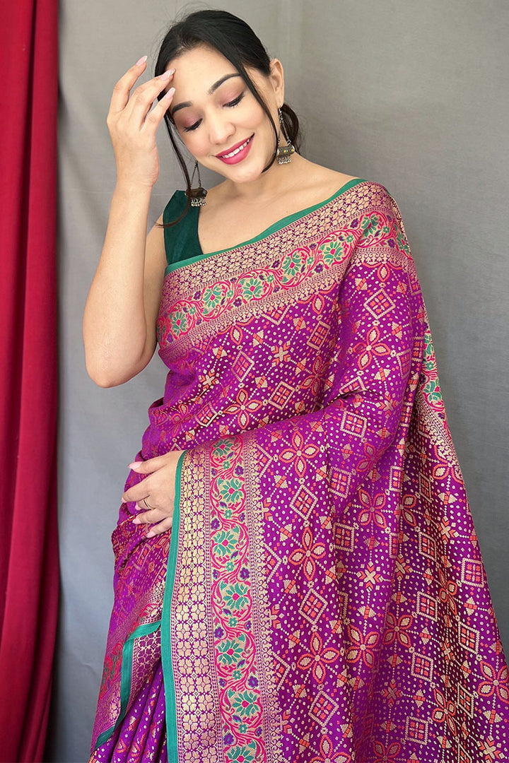 Fandango Purple Patola Silk Saree