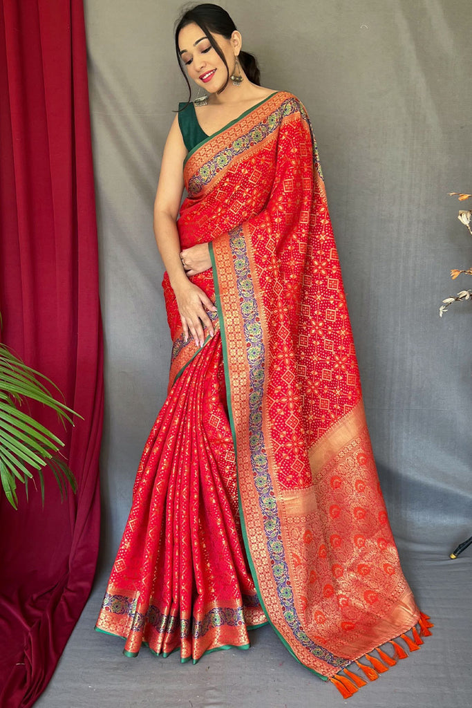 Folly Red Patola Silk Saree