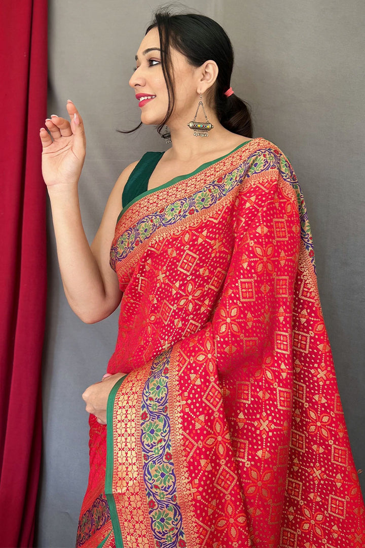 Folly Red Patola Silk Saree