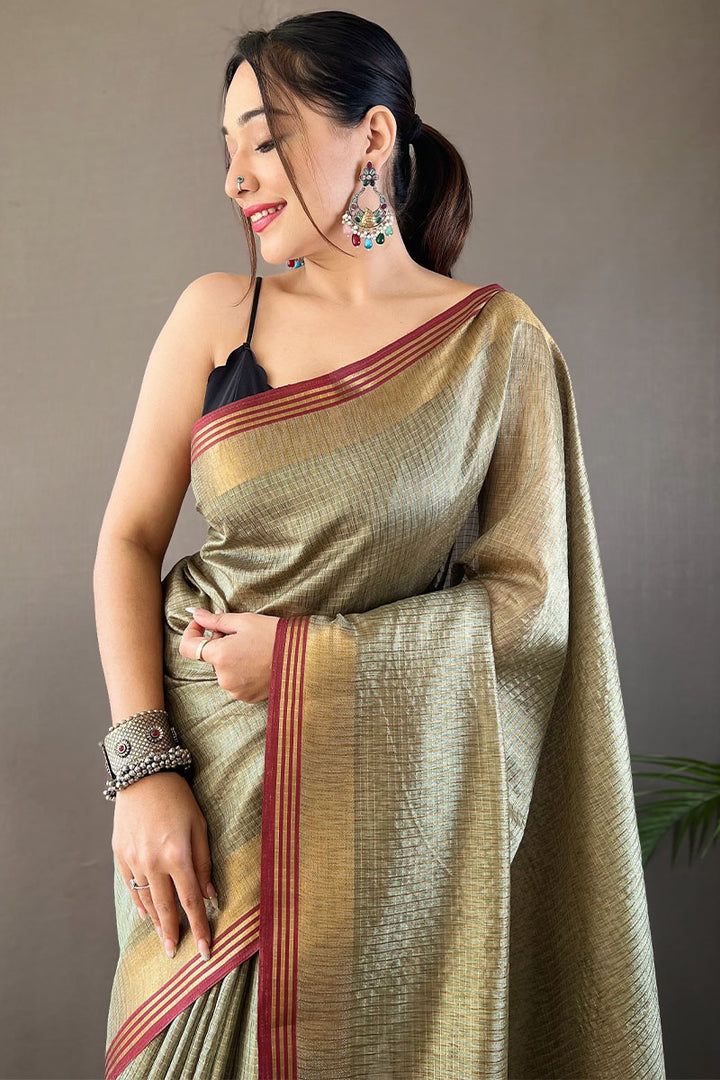 Granite Green Soft Silk Saree