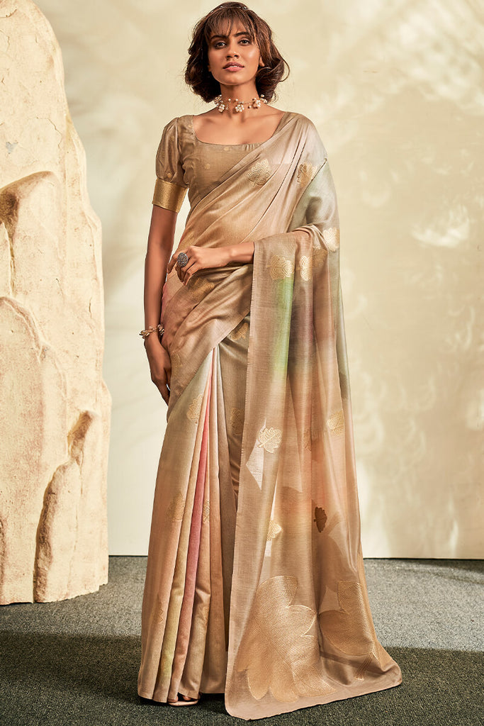 Hampton Beige Handloom Banarasi Silk Saree