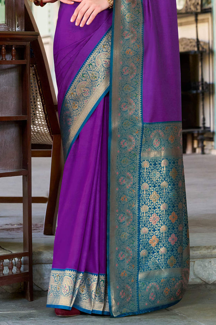Iris Purple Soft Silk Saree