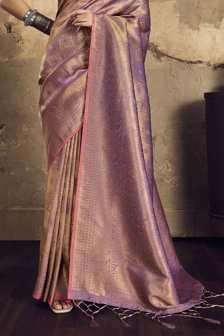 Languid Lavender Kanjivaram Silk Saree