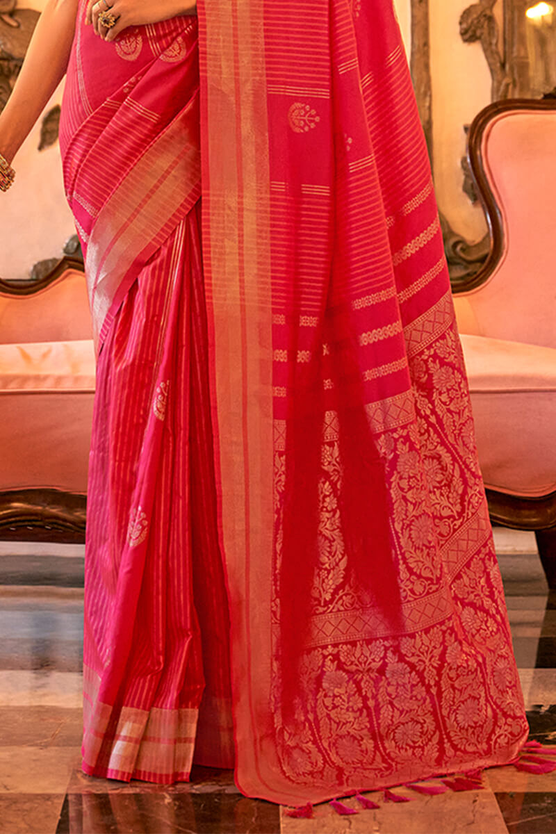 Lemonade Pink Soft Banarasi Silk Saree