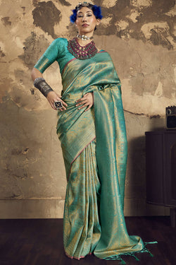 Light Sea Green Kanjivaram Silk Saree