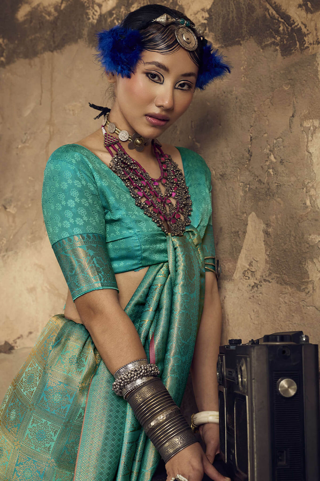 Light Sea Green Kanjivaram Silk Saree