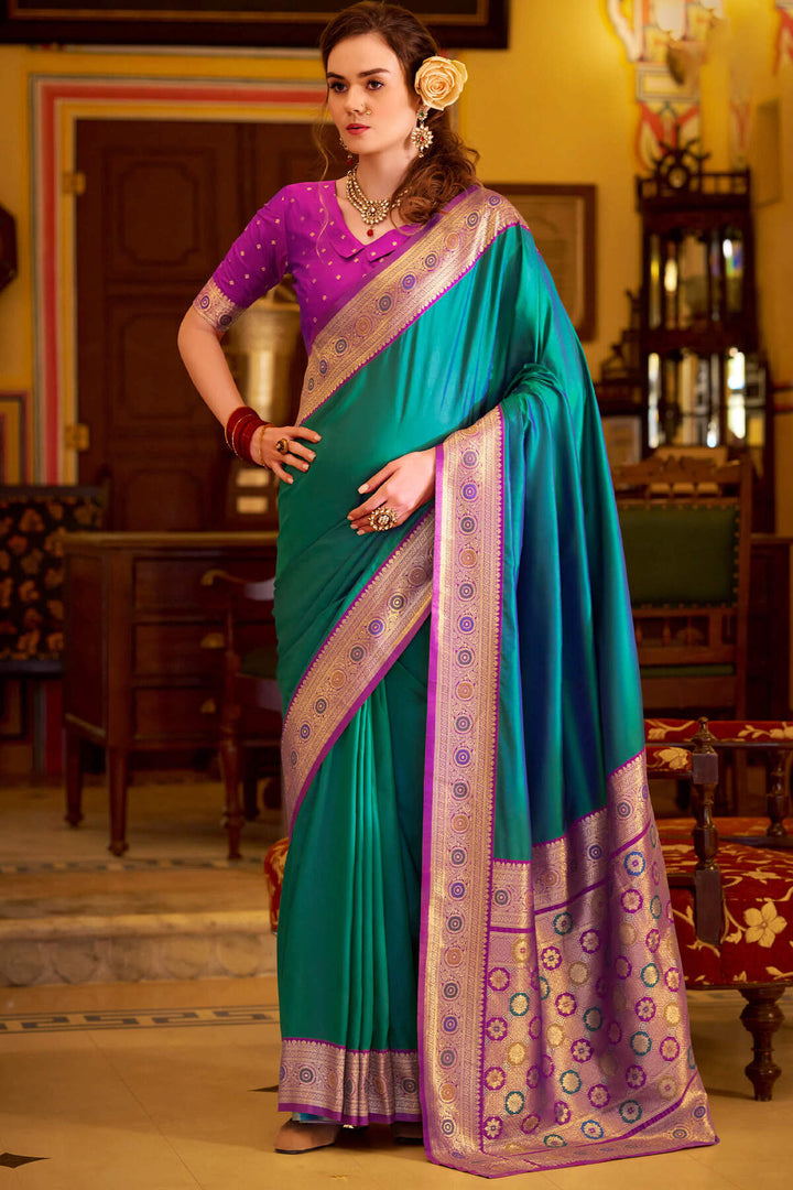 Lincoln Green Soft Silk Saree
