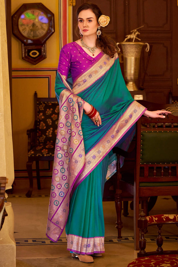 Lincoln Green Soft Silk Saree